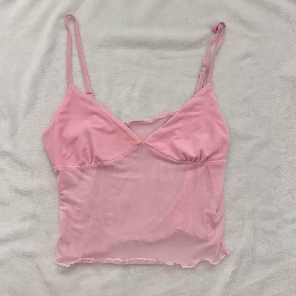 Amazon Light Pink Mesh Top